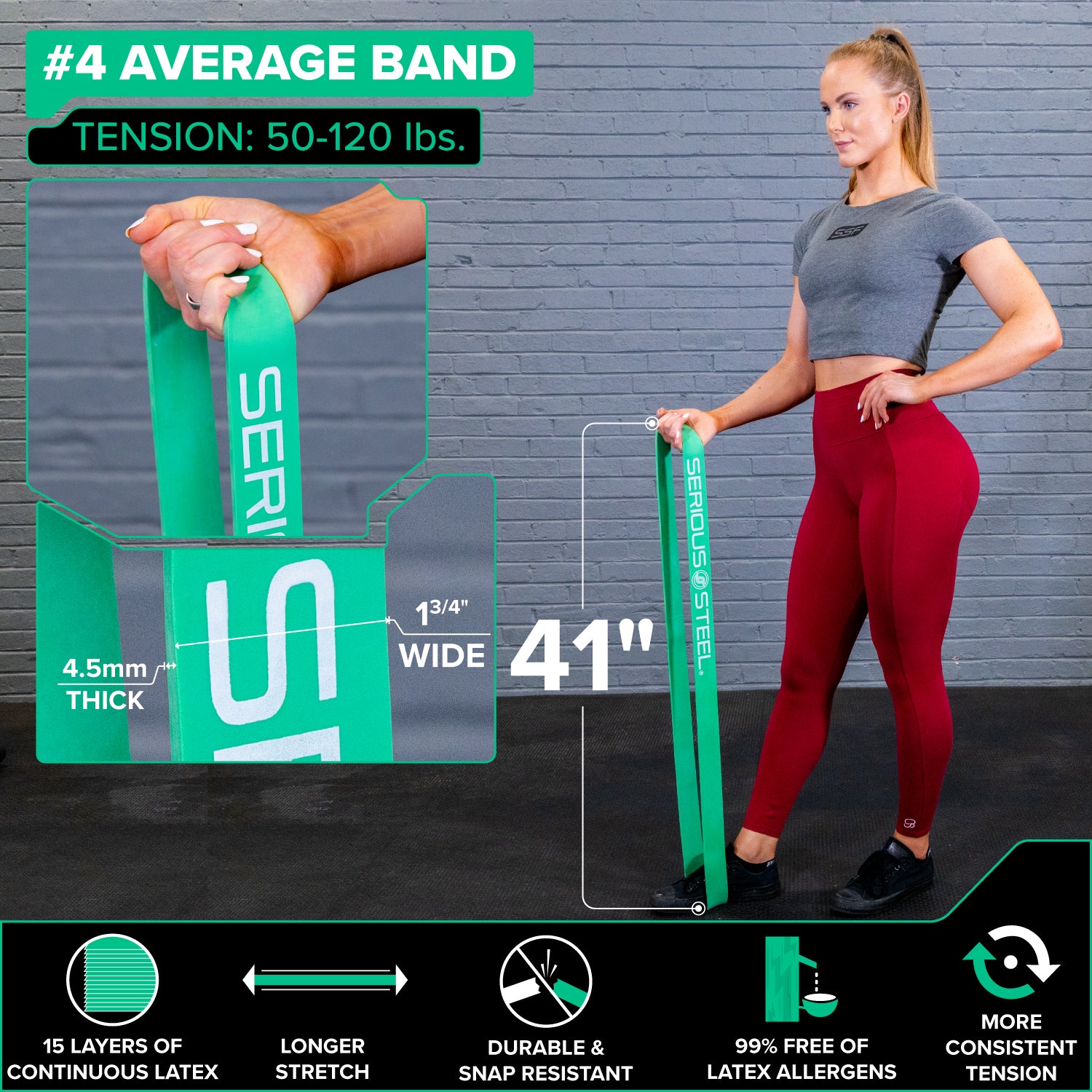 Serious Steel Fitness 41" Resistance Bands