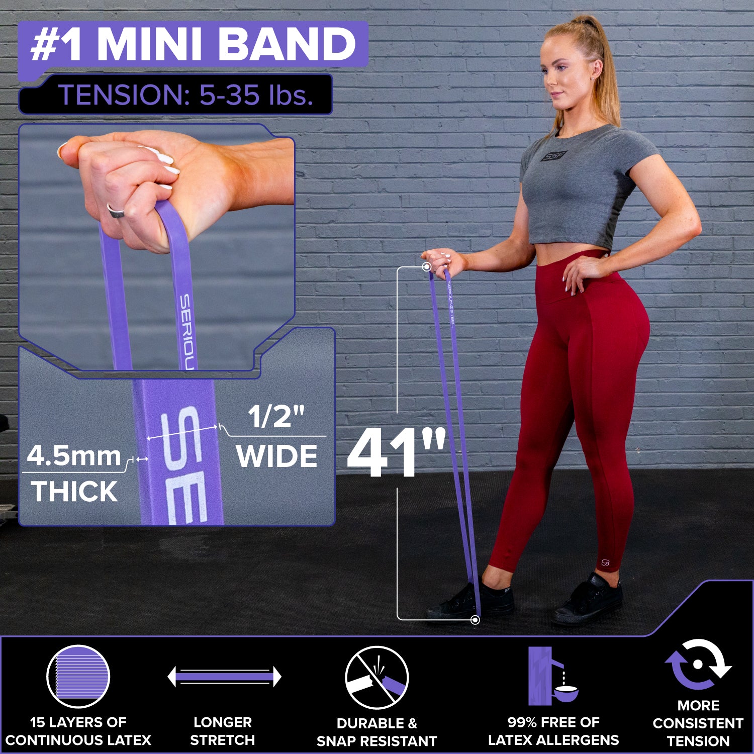Serious Steel Fitness 41" Resistance Bands