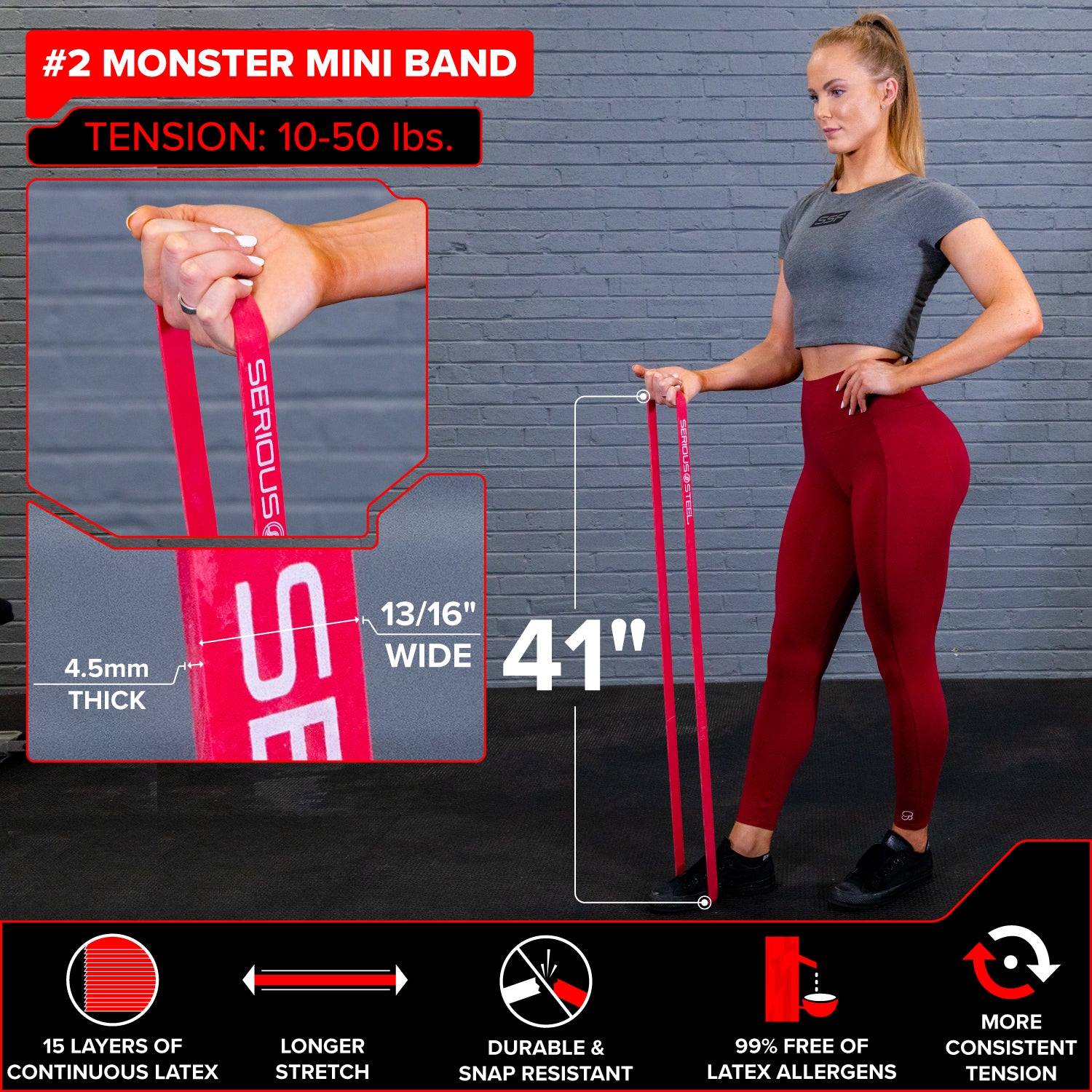 Serious Steel Fitness 41" Resistance Bands