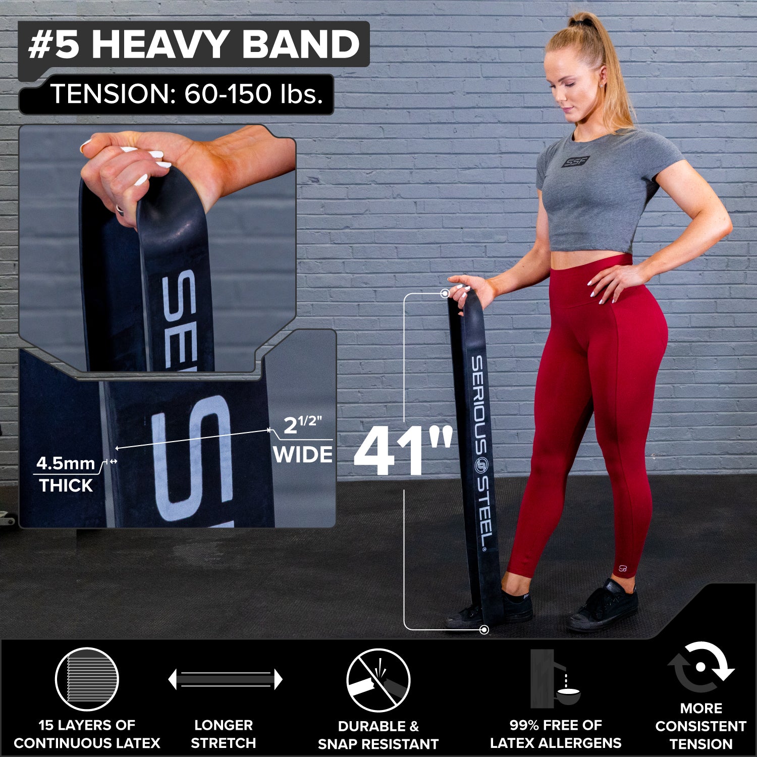 Serious Steel Fitness 41" Resistance Bands